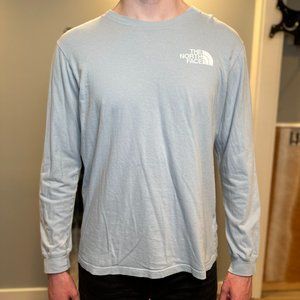LARGE - The North Face Men’s Long-Sleeve Half Dome Tee Graphic, Ice Blue